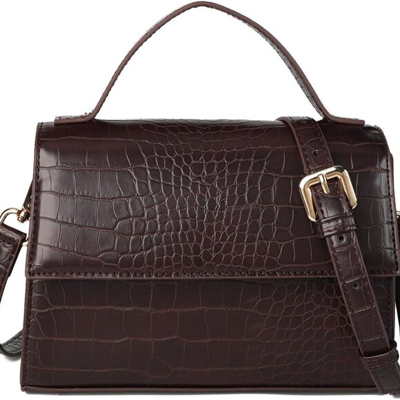 Small Leather Crossbody Purse for Women Trendy Ladies Top Handle Shoulder Bags - Picture 1 of 6